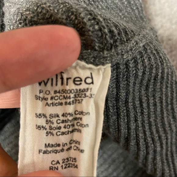 ARITZIA WILFRED Blanchard Silk Cashmere Sweater Gray Women’s Size XS - Picture 5 of 8